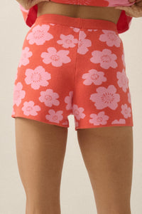 Petal Pop Floral Jacquard-Knit Sweater Shorts - ShopPromesa