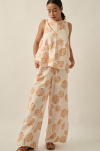 Delightful Days Floral Wide-Leg Drawstring Pants - ShopPromesa