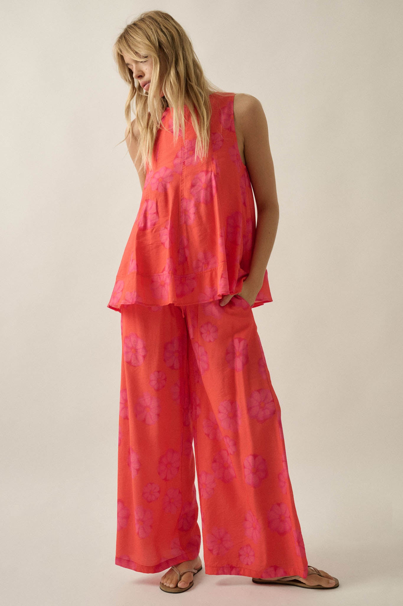 Delightful Days Floral Wide-Leg Drawstring Pants - ShopPromesa