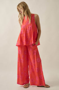 Delightful Days Floral Wide-Leg Drawstring Pants - ShopPromesa