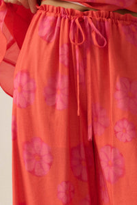 Delightful Days Floral Wide-Leg Drawstring Pants - ShopPromesa