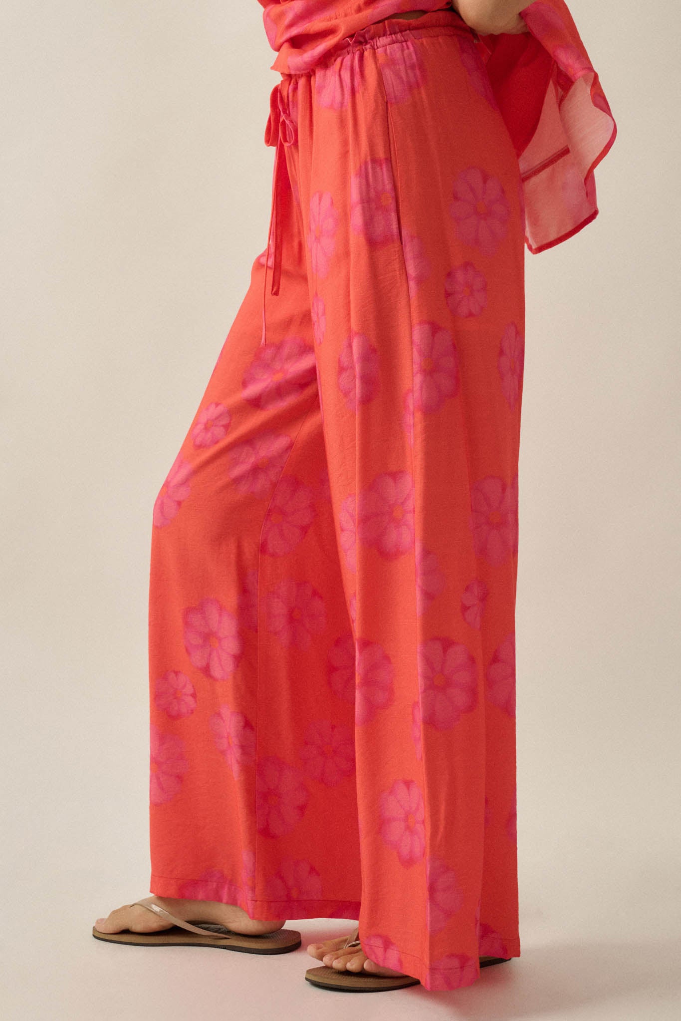 Delightful Days Floral Wide-Leg Drawstring Pants - ShopPromesa