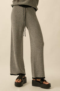 Blessed Day Striped Knit Drawstring Sweater Pants - ShopPromesa