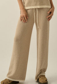 Blessed Day Striped Knit Drawstring Sweater Pants - ShopPromesa