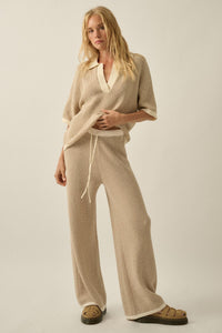 Blessed Day Striped Knit Drawstring Sweater Pants - ShopPromesa