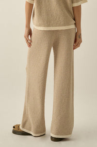 Blessed Day Striped Knit Drawstring Sweater Pants - ShopPromesa