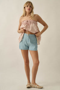 Code Blue Denim Elastic-Waist Tulip Shorts - ShopPromesa