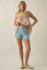 Code Blue Denim Elastic-Waist Tulip Shorts - ShopPromesa