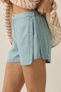Code Blue Denim Elastic-Waist Tulip Shorts - ShopPromesa