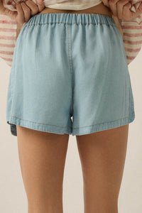 Code Blue Denim Elastic-Waist Tulip Shorts - ShopPromesa