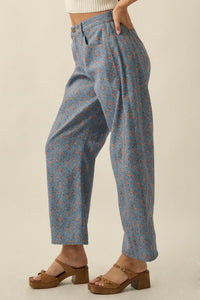 Blooming Blues Floral-Print Denim Barrel Jeans - ShopPromesa