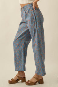 Blooming Blues Floral-Print Denim Barrel Jeans - ShopPromesa