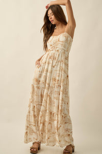Beautiful View Toile Wide-Leg Tiered Jumpsuit - ShopPromesa