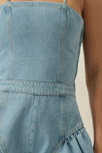 Good Jeans Denim Ruffled Wide-Leg Cami Romper - ShopPromesa