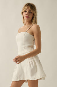 Good Jeans Denim Ruffled Wide-Leg Cami Romper - ShopPromesa