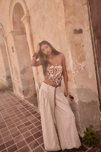 Natural Habitat Linen-Blend Gathered Wide-Leg Pants - ShopPromesa