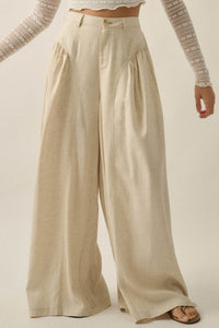 Natural Habitat Linen-Blend Gathered Wide-Leg Pants - ShopPromesa