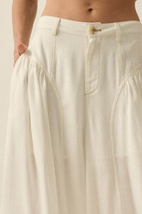Natural Habitat Linen-Blend Gathered Wide-Leg Pants - ShopPromesa