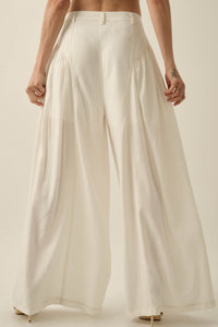 Natural Habitat Linen-Blend Gathered Wide-Leg Pants - ShopPromesa