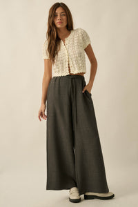 Sidewalk Talk Wide-Leg Drawstring Pocket Pants - ShopPromesa