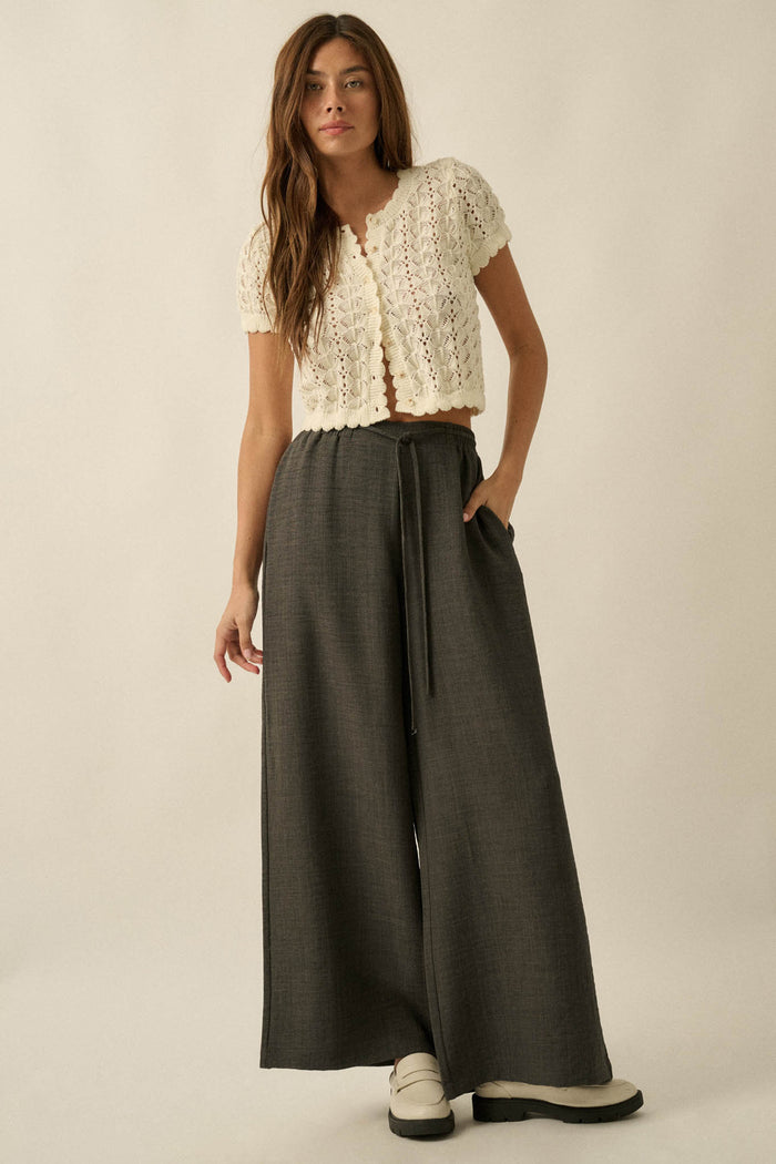 Sidewalk Talk Wide-Leg Drawstring Pocket Pants - ShopPromesa