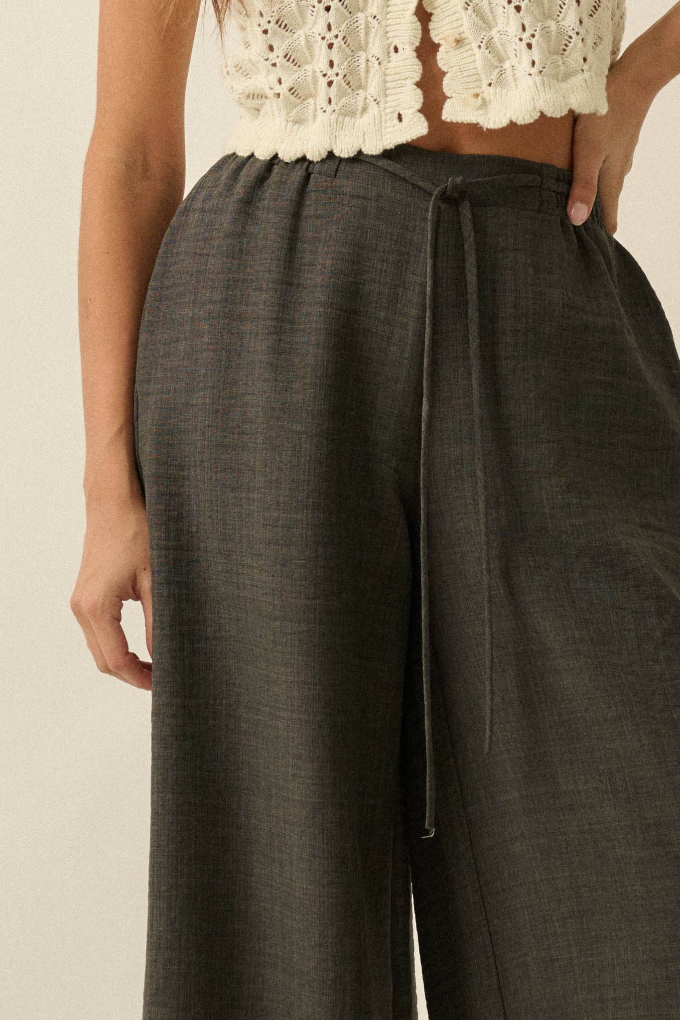 Sidewalk Talk Wide-Leg Drawstring Pocket Pants - ShopPromesa