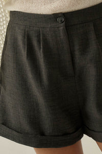 Walk the Talk Pleated Wide-Leg Cuffed Shorts - ShopPromesa