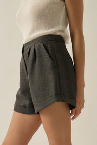 Walk the Talk Pleated Wide-Leg Cuffed Shorts - ShopPromesa