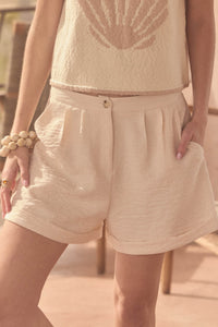 Walk the Talk Pleated Wide-Leg Cuffed Shorts - ShopPromesa