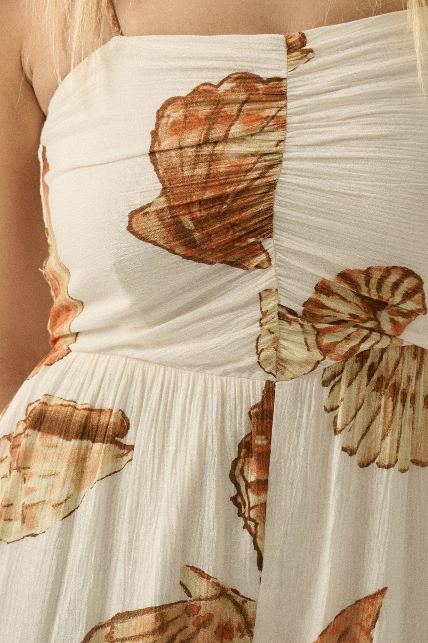 Shell Game Shell-Print Wide-Leg Ruffle Jumpsuit - ShopPromesa