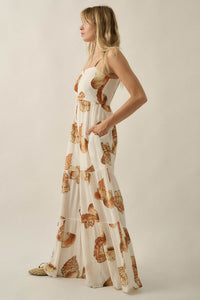 Shell Game Shell-Print Wide-Leg Ruffle Jumpsuit - ShopPromesa