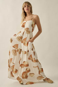 Shell Game Shell-Print Wide-Leg Ruffle Jumpsuit - ShopPromesa