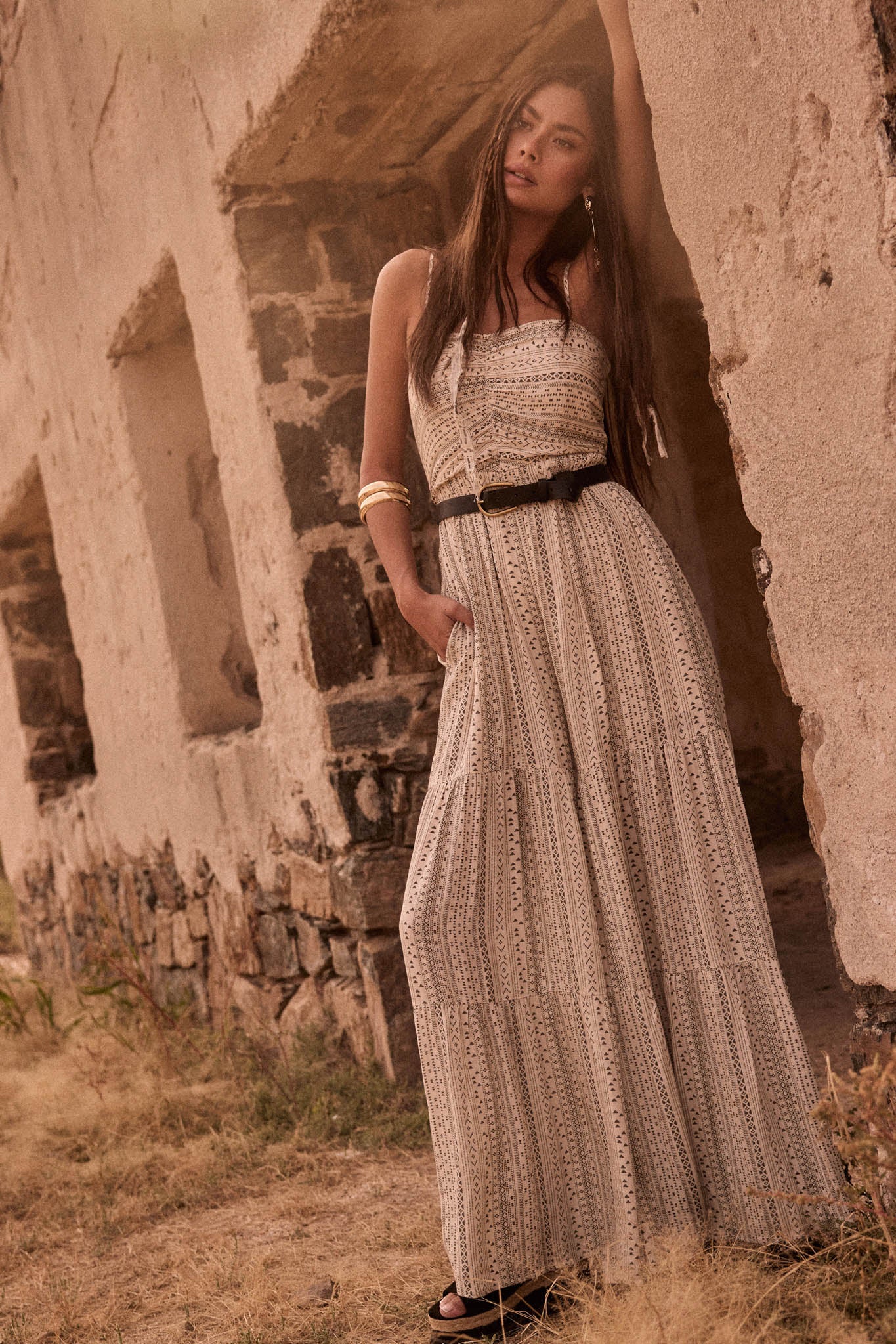 Wild Adventure Geo-Print Tiered Wide-Leg Jumpsuit - ShopPromesa