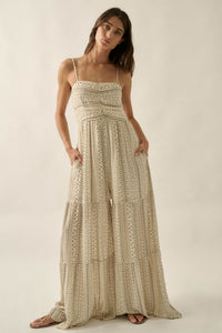 Wild Adventure Geo-Print Tiered Wide-Leg Jumpsuit - ShopPromesa