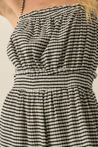 Pure Sweetness Gingham Tie-Back Balloon Jumpsuit - ShopPromesa