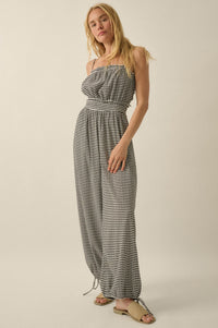 Pure Sweetness Gingham Tie-Back Balloon Jumpsuit - ShopPromesa