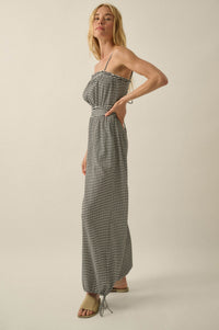Pure Sweetness Gingham Tie-Back Balloon Jumpsuit - ShopPromesa