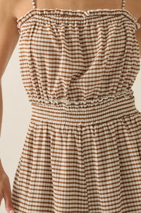 Pure Sweetness Gingham Tie-Back Balloon Jumpsuit - ShopPromesa