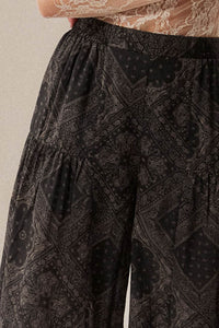 Paisley Parade Bandana-Print Gathered Wide-Leg Pants - ShopPromesa