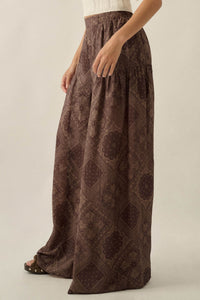 Paisley Parade Bandana-Print Gathered Wide-Leg Pants - ShopPromesa