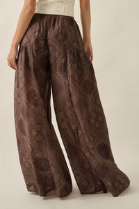 Paisley Parade Bandana-Print Gathered Wide-Leg Pants - ShopPromesa