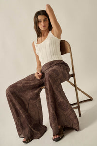 Paisley Parade Bandana-Print Gathered Wide-Leg Pants - ShopPromesa