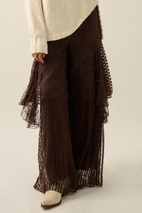 Earth Angel Lace Cascade Ruffle Wide-Leg Pants - ShopPromesa