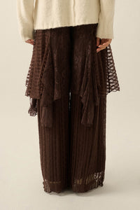 Earth Angel Lace Cascade Ruffle Wide-Leg Pants - ShopPromesa