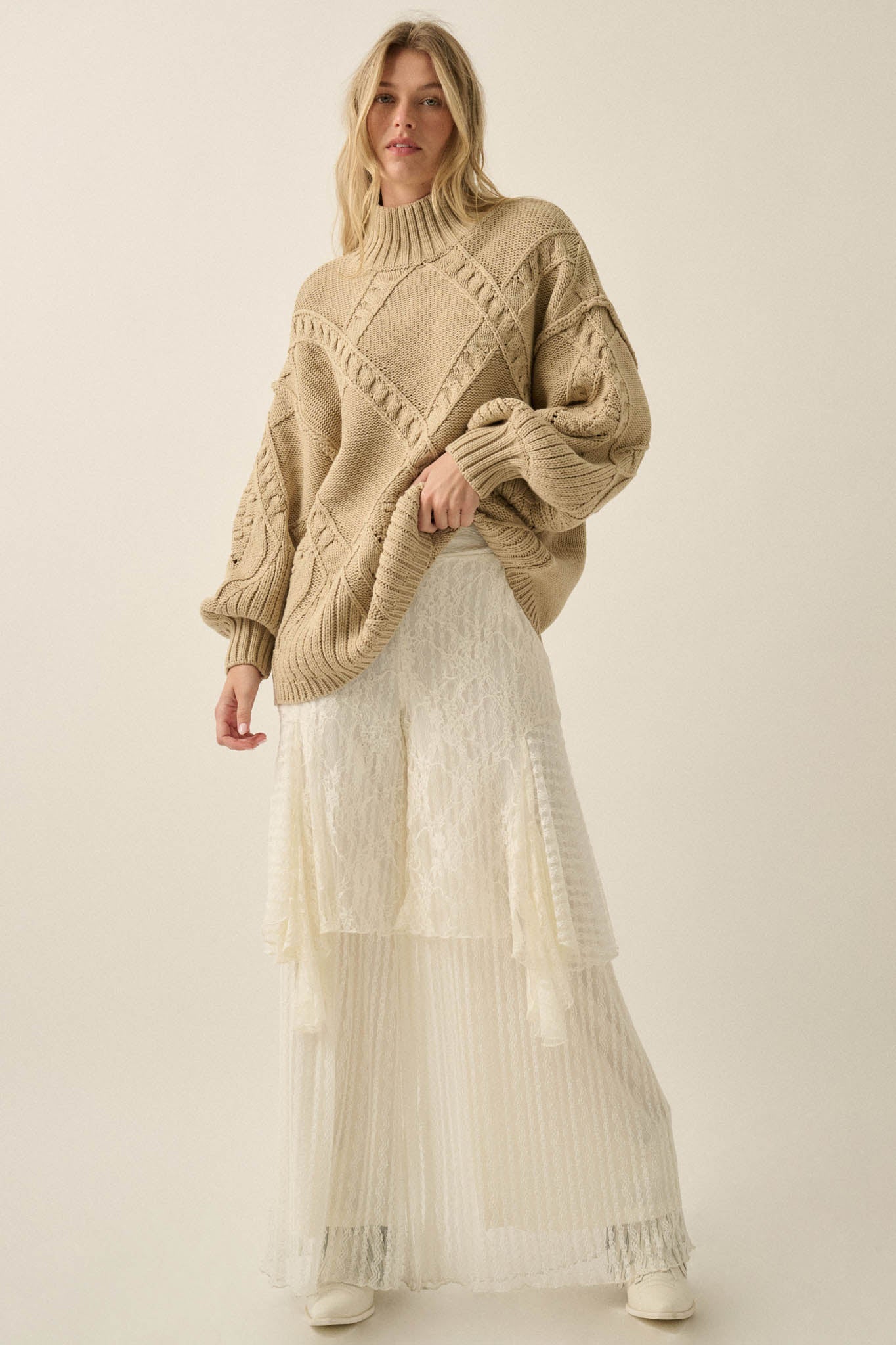 Earth Angel Lace Cascade Ruffle Wide-Leg Pants - ShopPromesa