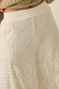 Earth Angel Lace Cascade Ruffle Wide-Leg Pants - ShopPromesa