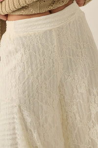 Earth Angel Lace Cascade Ruffle Wide-Leg Pants - ShopPromesa