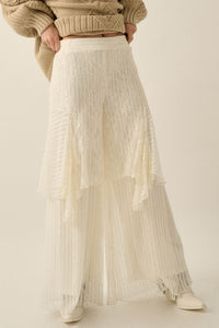 Earth Angel Lace Cascade Ruffle Wide-Leg Pants - ShopPromesa