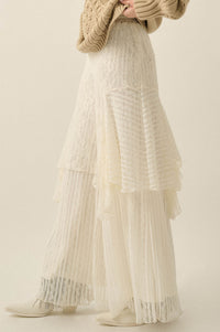 Earth Angel Lace Cascade Ruffle Wide-Leg Pants - ShopPromesa