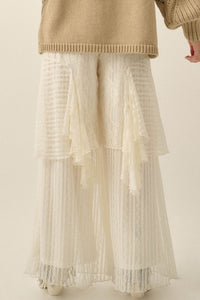Earth Angel Lace Cascade Ruffle Wide-Leg Pants - ShopPromesa